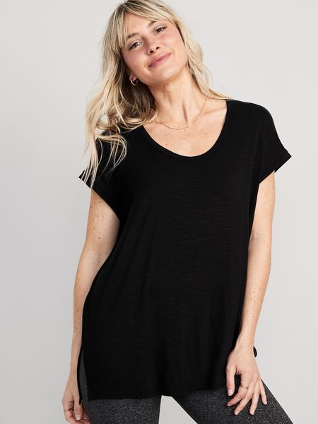 Luxe Voop-Neck Tunic T-Shirt for Women | Old Navy (US)