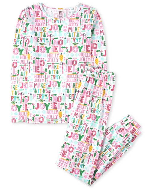 Womens Adult Mommy And Me Christmas Long Sleeve Christmas Words Print Snug Fit Cotton Pajamas | T... | The Children's Place