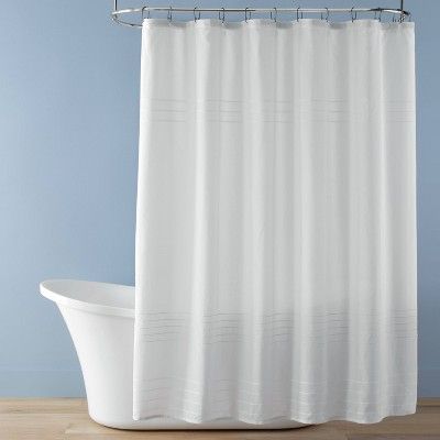 Boucle Stripe Shower Curtain Sour Cream - Hearth & Hand™ with Magnolia | Target
