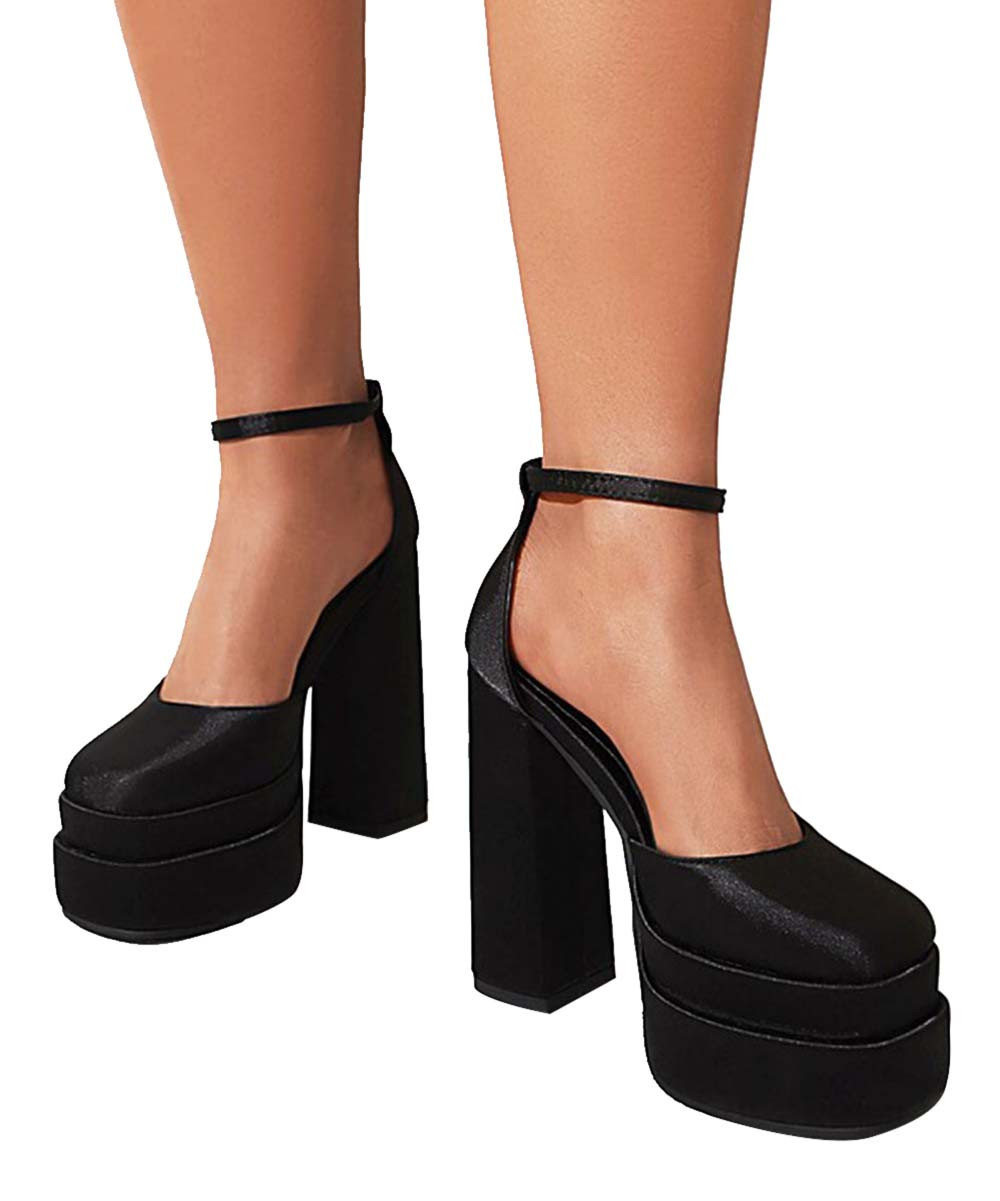 Black Block-Heel Platform Pump - Women | Zulily