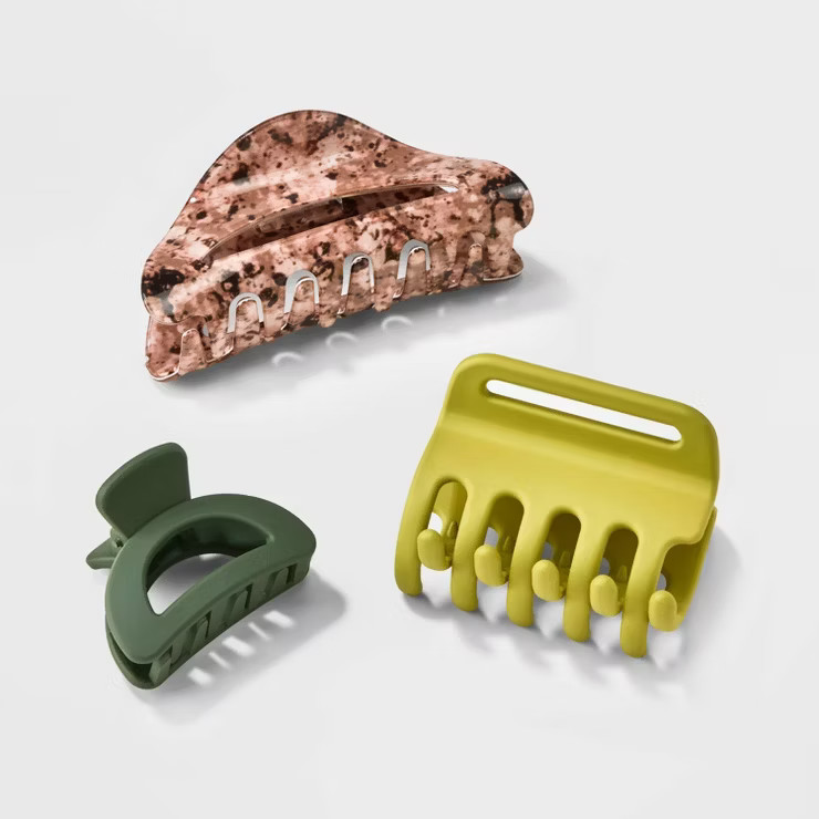 Claw Hair Clips 3pk - Universal Thread™ | Target