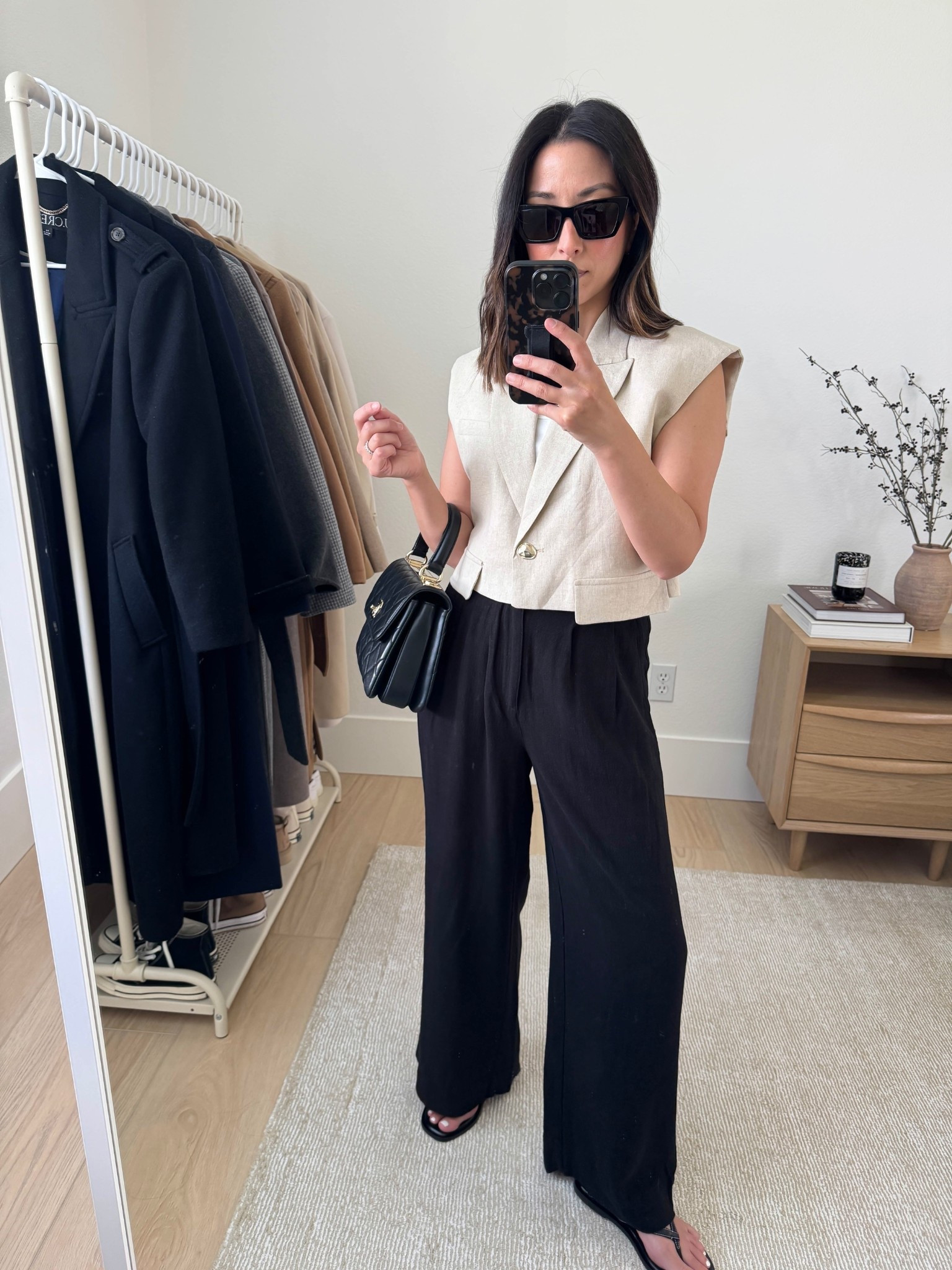 Zara outfits that are actually petite-friendly. This vest is perfectly cropped with shoulder pads. It's very cute with high rise bottoms. They do have matching pants, but they were too long on me. 

Zara linen vest xs
Z Supply trouser pants xs. But size up
Everlane sandals 5
Chanel Trendy cc small
YSL Sunglasses 
Dorsey James necklace 15"
J.Crew earrrings
J.Crew belt

#LTKPetite #LTKStyleTip #LTKShoeCrush