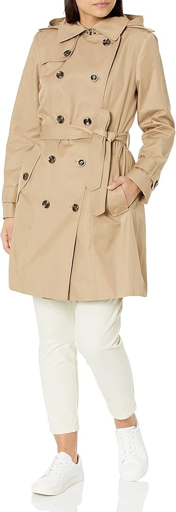 LONDON FOG Women's Double Breasted Trenchcoat | Amazon (US)