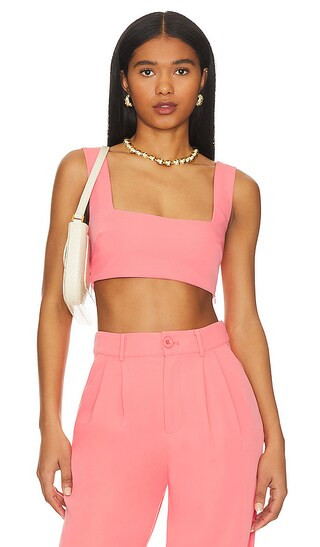 Sicily Crop Top in Coral Pink | Revolve Clothing (Global)