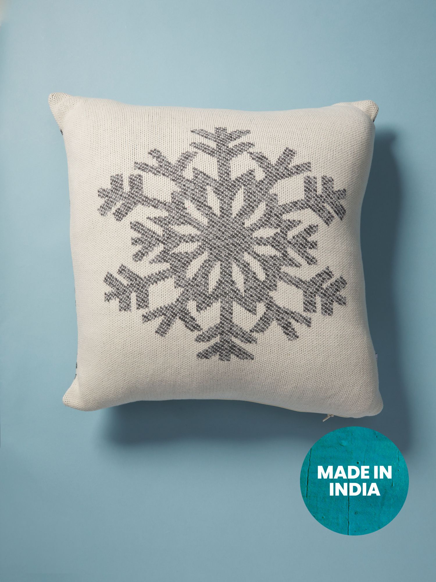 20x20 Knit Snowflake Patterned Pillow | Seasonal Decor | HomeGoods | HomeGoods