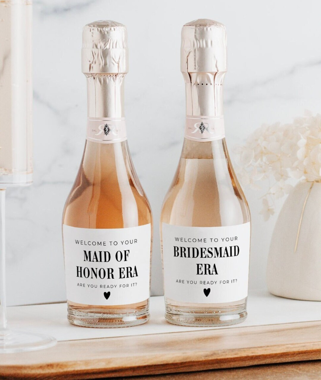 Welcome to Your Bridesmaid Era Mini Champagne Labels 3x2 Inch Printed Glossy Labels Maid Matron o... | Etsy (US)