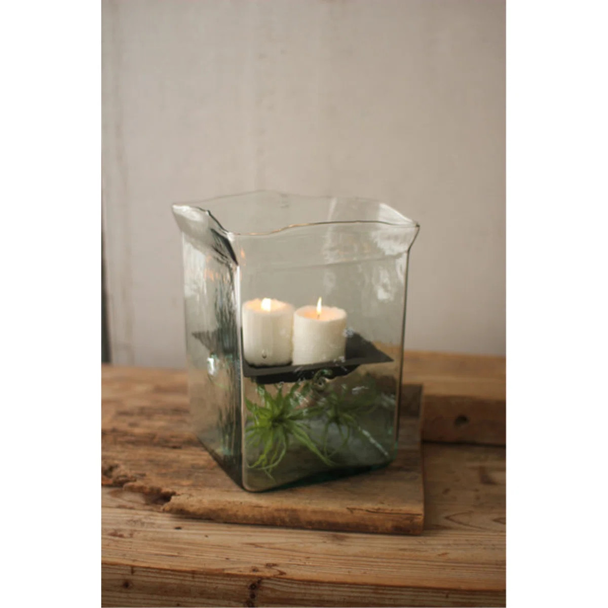 Clear Glass Candle Hurricane \u2013 12" Tall Square Design | Wayfair North America