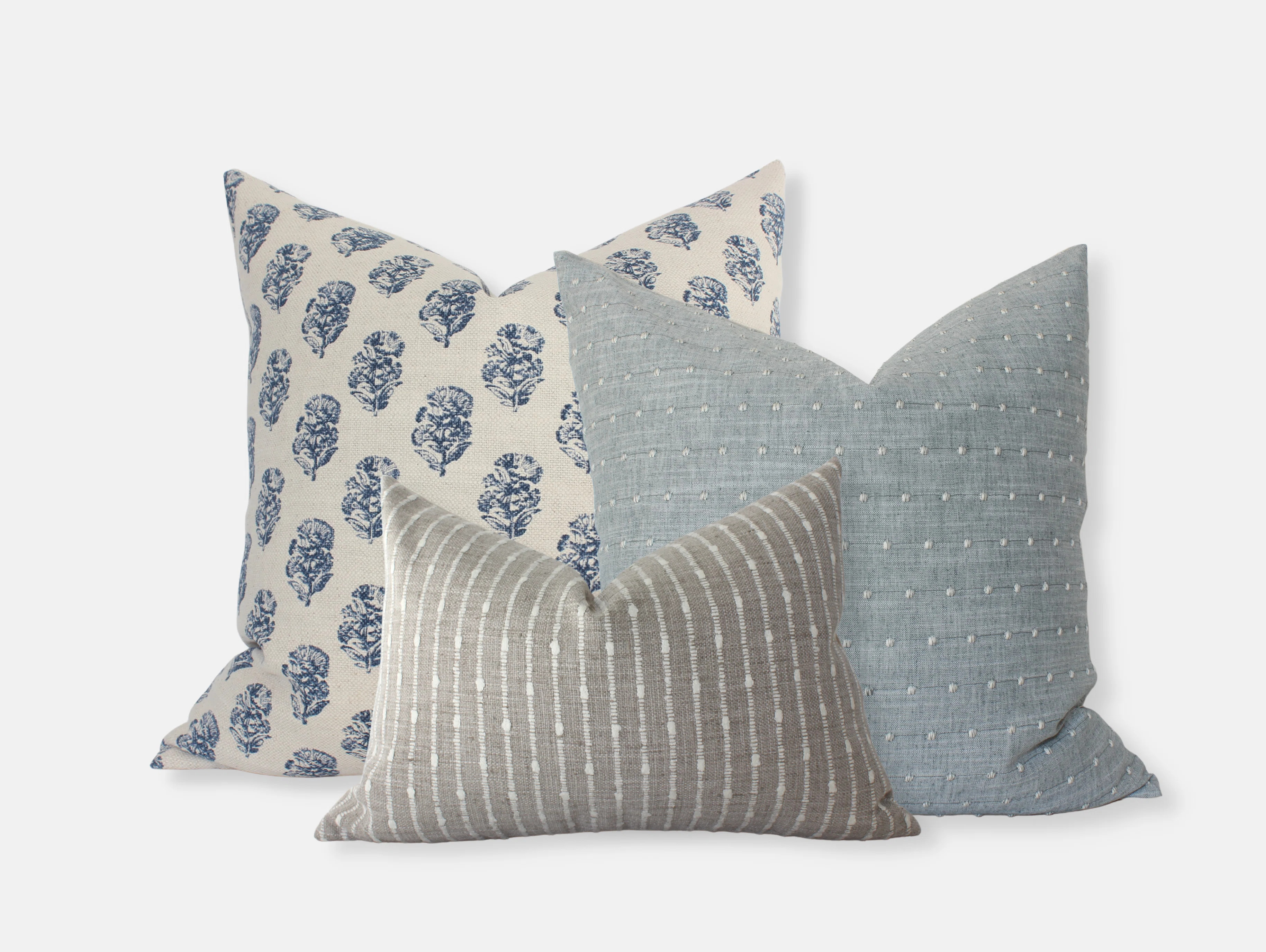 Light Blue Throw Pillow Set, Sofa Pillow Cover Set Of 3 | Wayfair North America