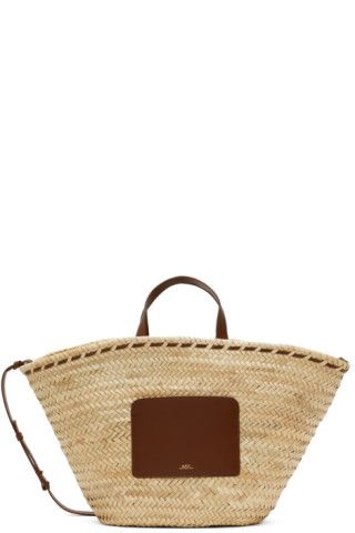 Beige Zoe Basket Tote | SSENSE