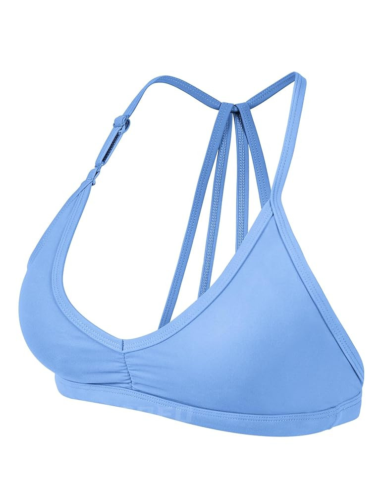 YEOREO Workout Sports Bras for Women Padded Strappy Open Back Gym Bra Light Impact Criss Cross Yo... | Amazon (US)