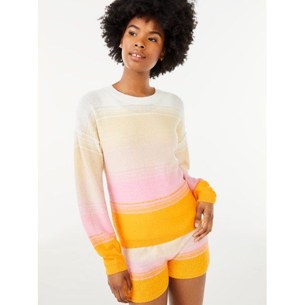 Scoop Women's Ombre Crewneck Sweater | Walmart (US)
