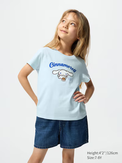 Sanrio characters Cropped UT Graphic T-ShirtColor: 60 LIGHT BLUESize: KIDS 7-8Y(130)3-4Y(110)5-6Y... | UNIQLO (US)