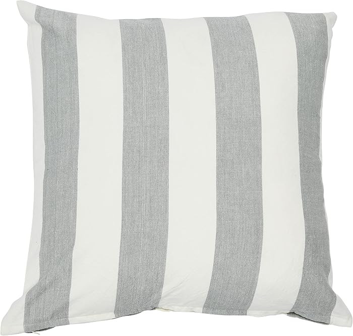 Creative Co-Op Square Striped Cotton, Grey Pillow Cover 20" x 20" | Amazon (CA)