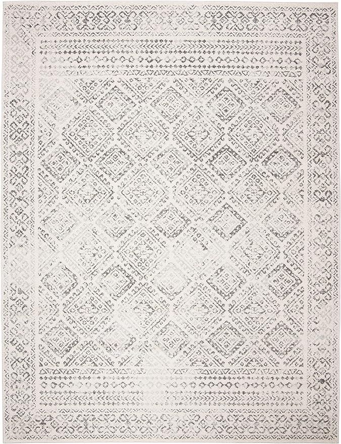 SAFAVIEH Tulum Collection X-Large Area Rug - 12' x 15', Ivory & Grey, Moroccan Boho Distressed De... | Amazon (US)