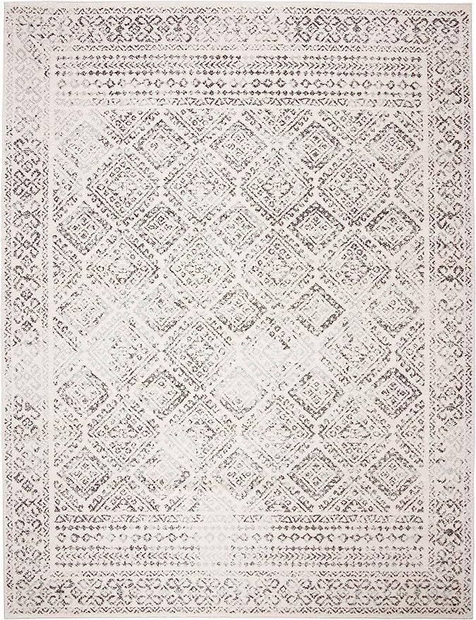 SAFAVIEH Tulum Collection X-Large Area Rug - 12' x 15', Ivory & Grey, Moroccan Boho Distressed De... | Amazon (US)