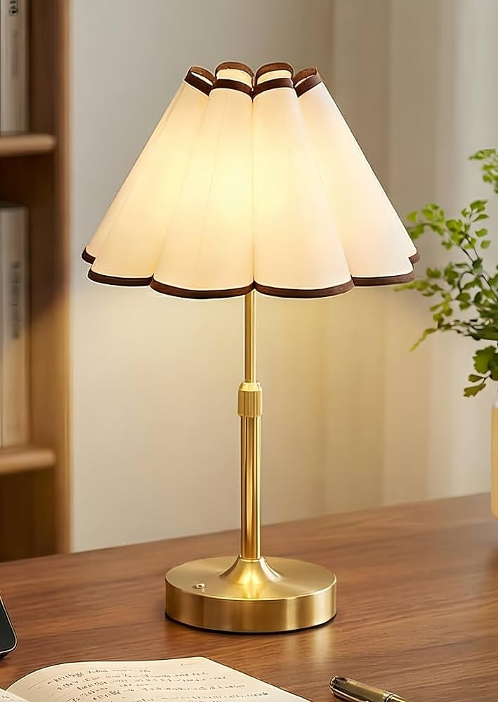 Gold Flower Cordless Table Lamp, Mother\u2018s Day Gift, Adjustable Height Rechargeable 5200mAh B... | Amazon (US)