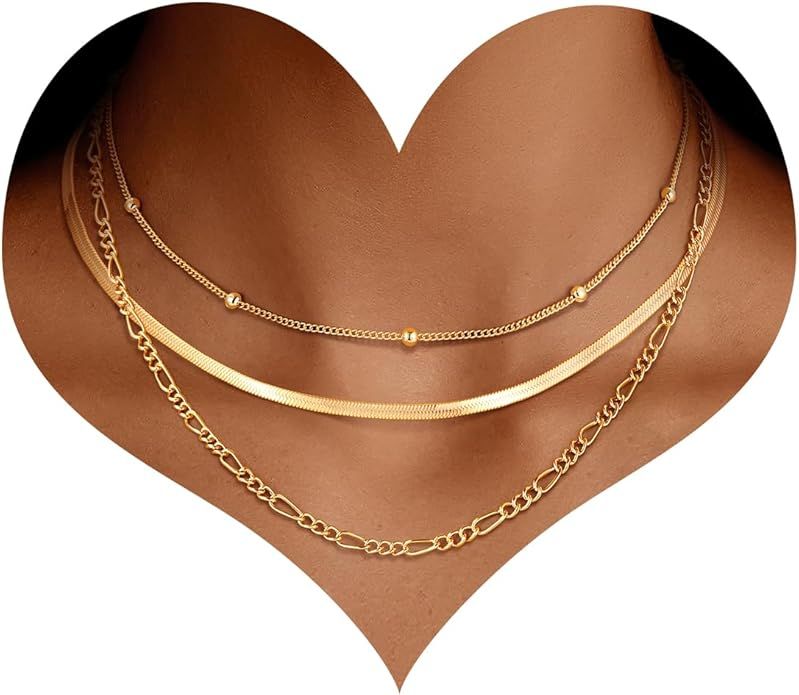 MJartoria Dainty Choker Necklace for Women 14K Gold Plated Diamond Chain Choker Necklace Trendy M... | Amazon (US)