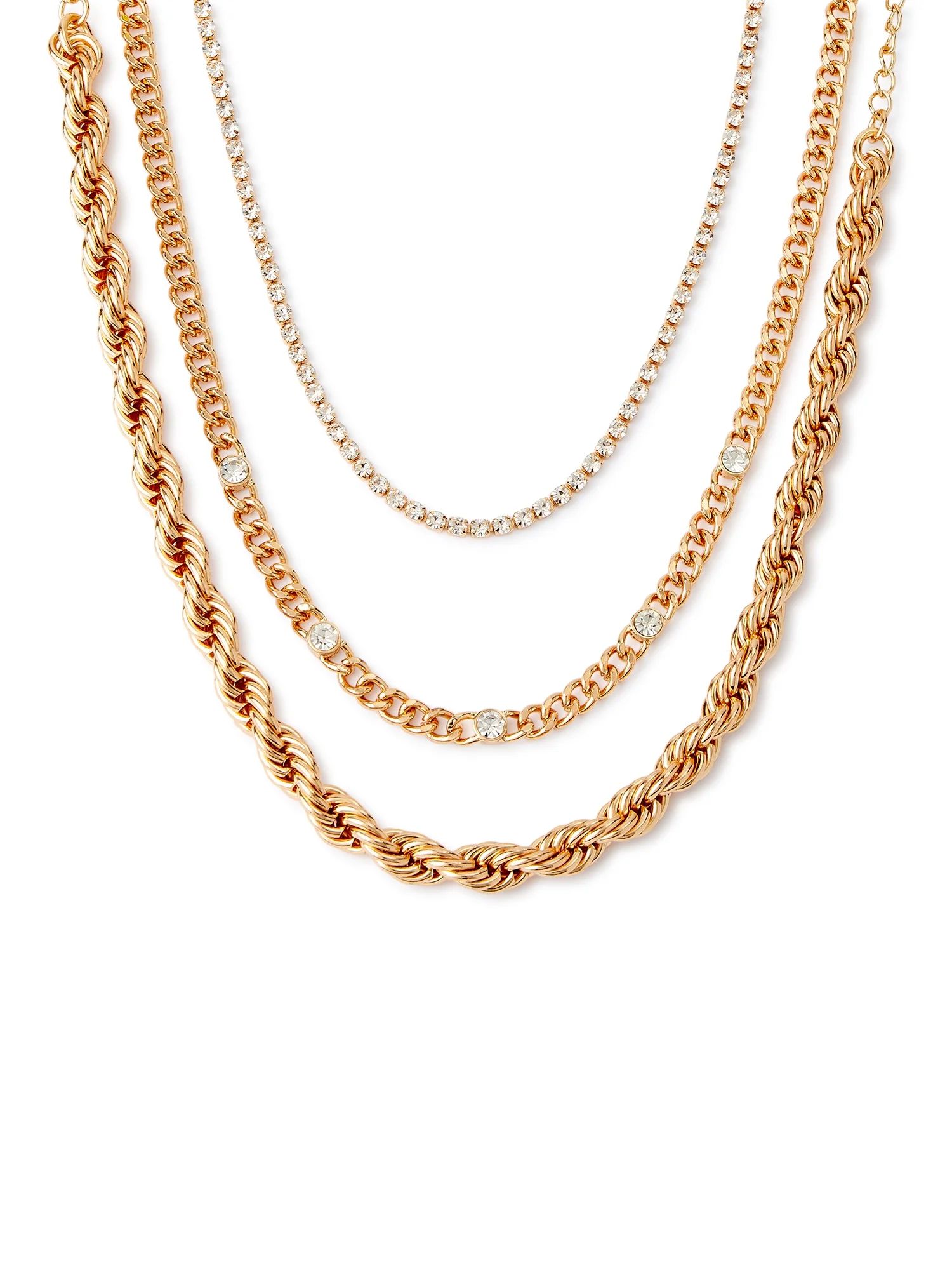 Sofia Jewelry by Sofia Vergara Women’s Gold -Tone Choker Necklaces, 3 Piece Set - Walmart.com | Walmart (US)