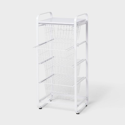 4 Drawer Metal Storage Organizer Narrow White - Brightroom™ | Target