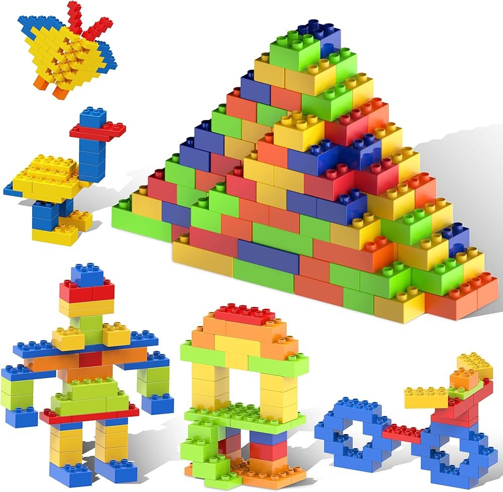 PicassoTiles 200 Piece Large Construction Brick Building Blocks STEM Bricks Toy Set Creative Lear... | Amazon (US)