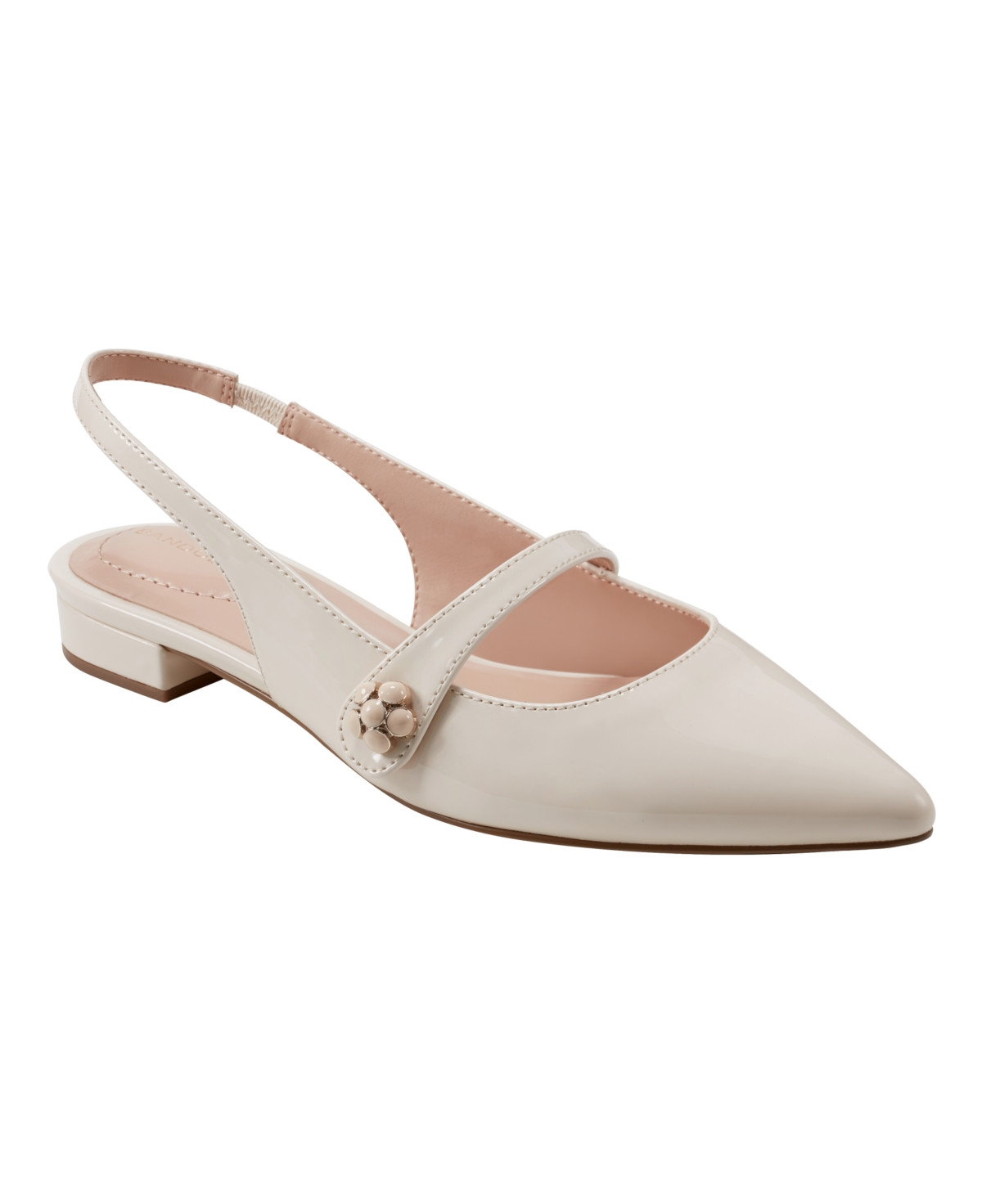 Bandolino Women's Aubriana Pointed Toe Slingback Mary Jane Flats - Ivory | Macy's
