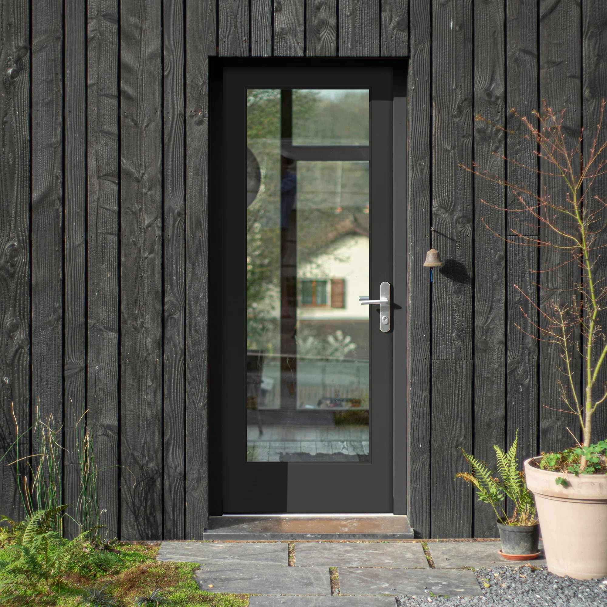 Direct Glaze  Left-Hand Inswing Full Lite Clear Low-E Fiberglass Prehung Door on . Frame | Wayfai... | Wayfair North America