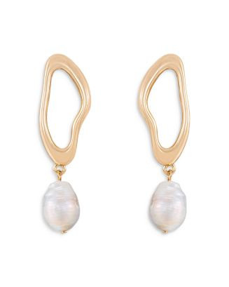 Ettika Oval Baroque Pearl Drop Earrings in 18K Gold Plated   | Bloomingdale's Jewelry & Accessori... | Bloomingdale's (US)