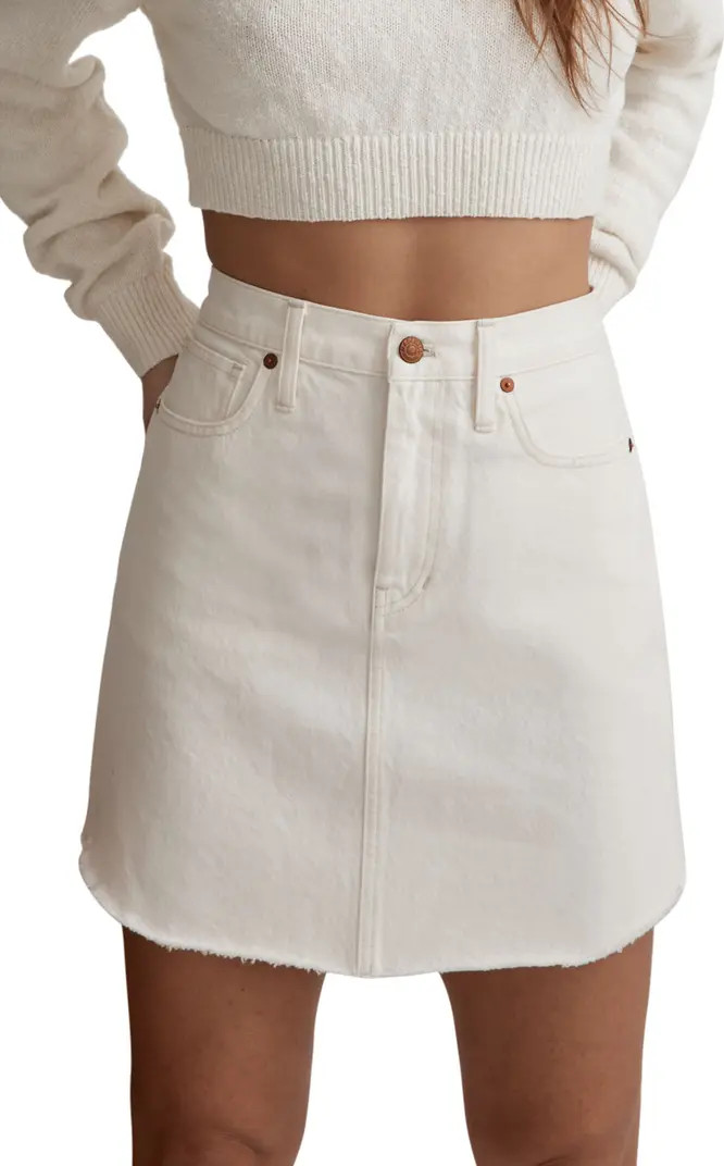 Madewell Dolphin Hem Denim Miniskirt | Nordstrom | Nordstrom