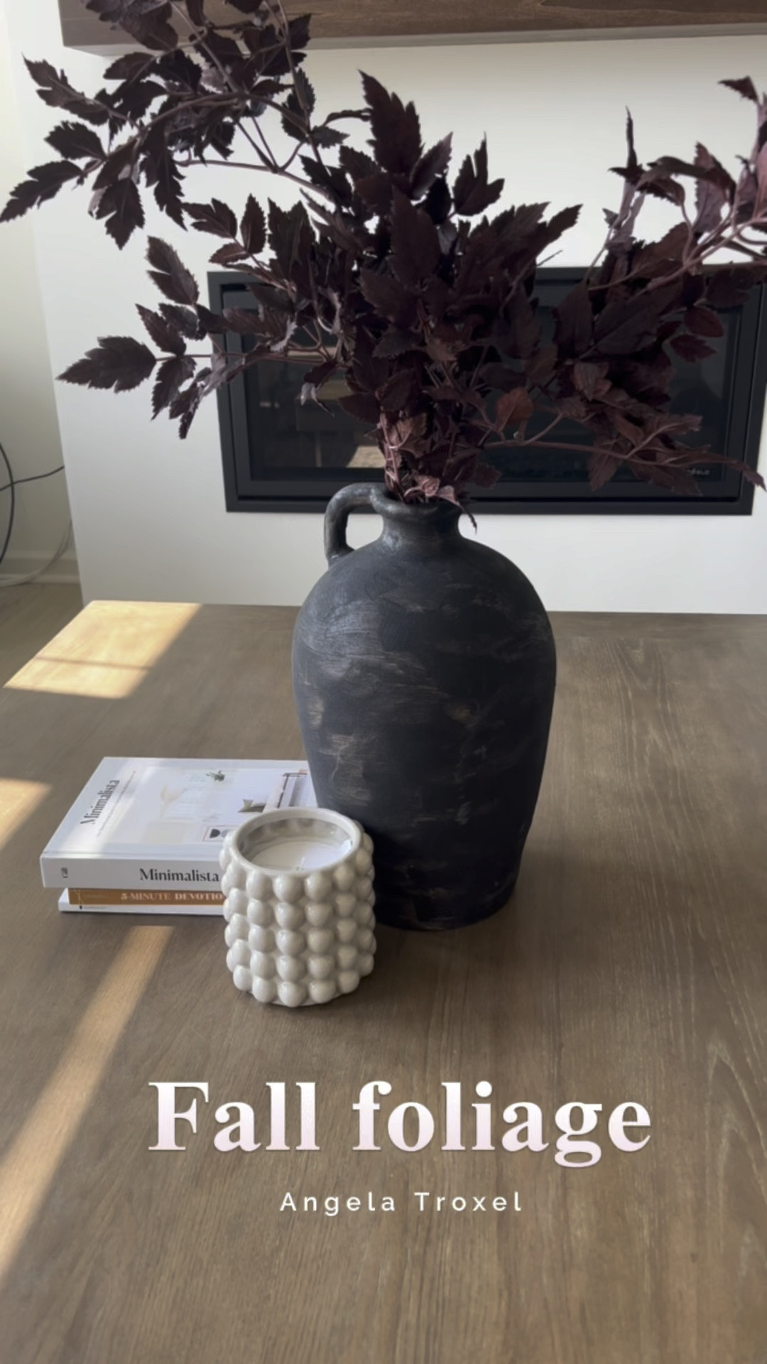 Fall decor, coffee table, books, pottery, leaves, foliage, vase, jug, bubble candle, h&m, AFLORAL, Walmart, Amazon.

#LTKhome #LTKSeasonal #LTKunder50