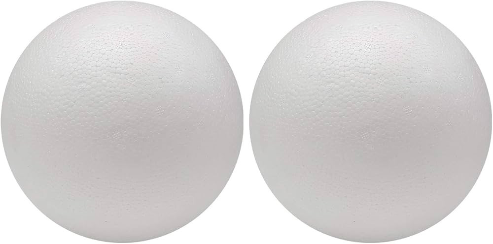 Crafjie 8 inch 2pcs Giant Foam Balls, Smooth Large White Foam Balls, Solid Craft Balls for Christ... | Amazon (US)