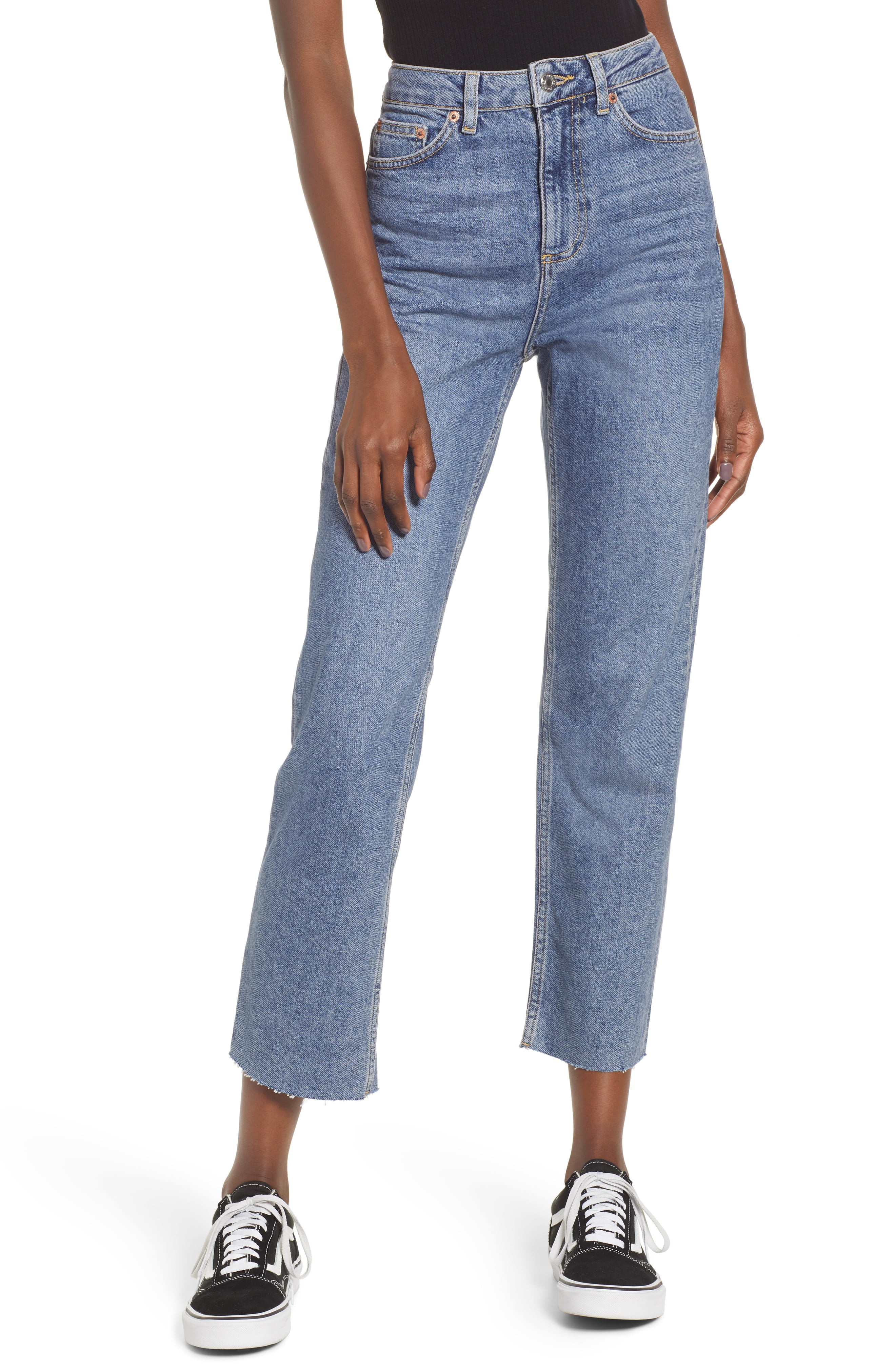 Topshop Raw Hem Straight Leg Jeans | Nordstrom