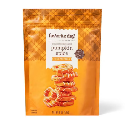 Fall Harvest Pumpkin Spice Mini Pretzel Twists with White Drizzle - 6oz - Favorite Day™ | Target