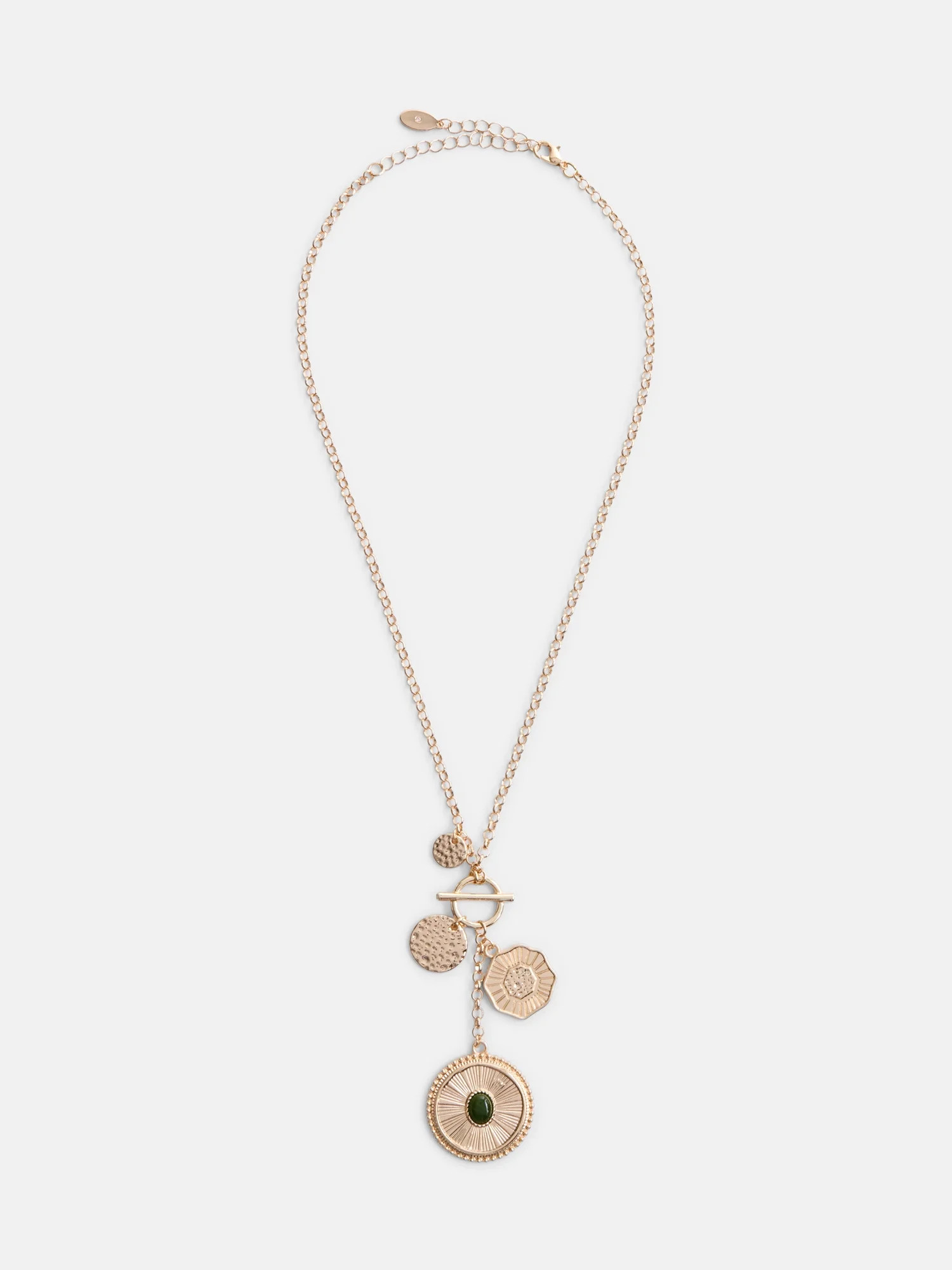 Scenario Women's Gold-Tone Necklace with Medallion Charms | Walmart (US)