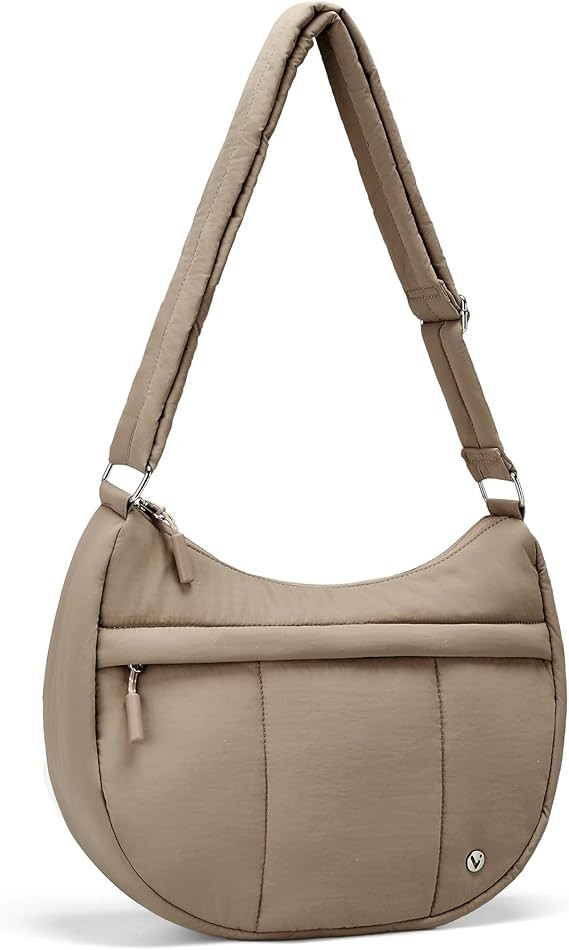 VONAL Puffer Crescent Crossbody Bag for Women Lightweight Nylon Quilted Waterproof Shoulder Purse... | Amazon (US)