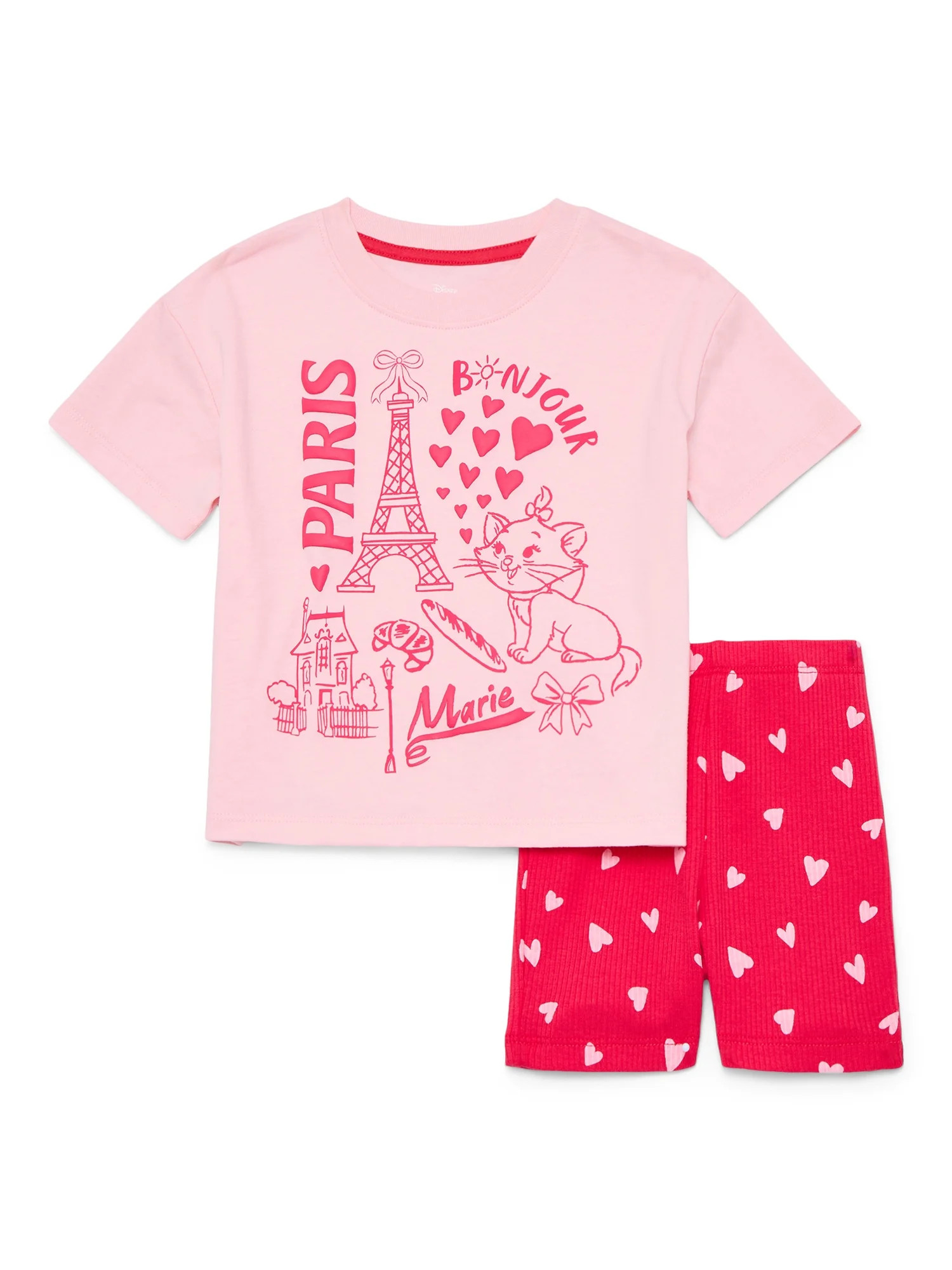 The Aristocats Marie Toddler Girls Graphic Tee and Biker Shorts Set, 2-Piece, Sizes 12M-5T | Walmart (US)