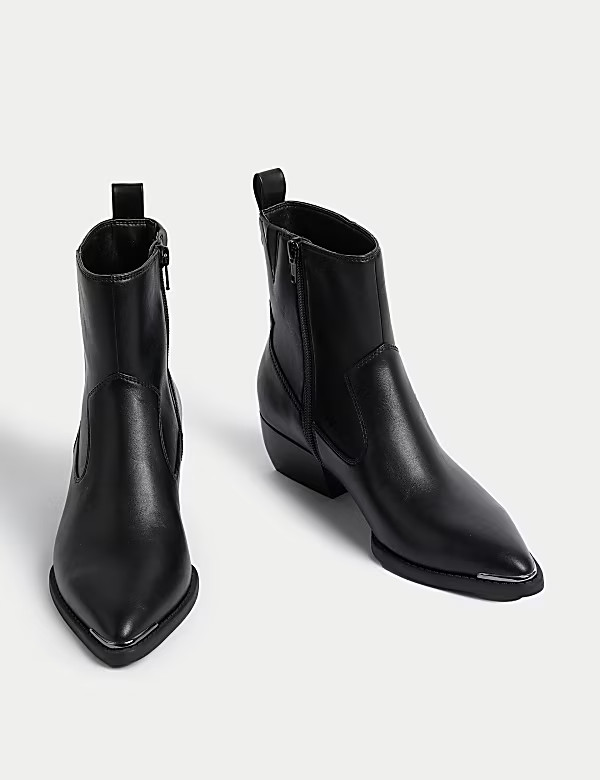 Cowboy Block Heel Ankle Boots | Marks & Spencer (UK)