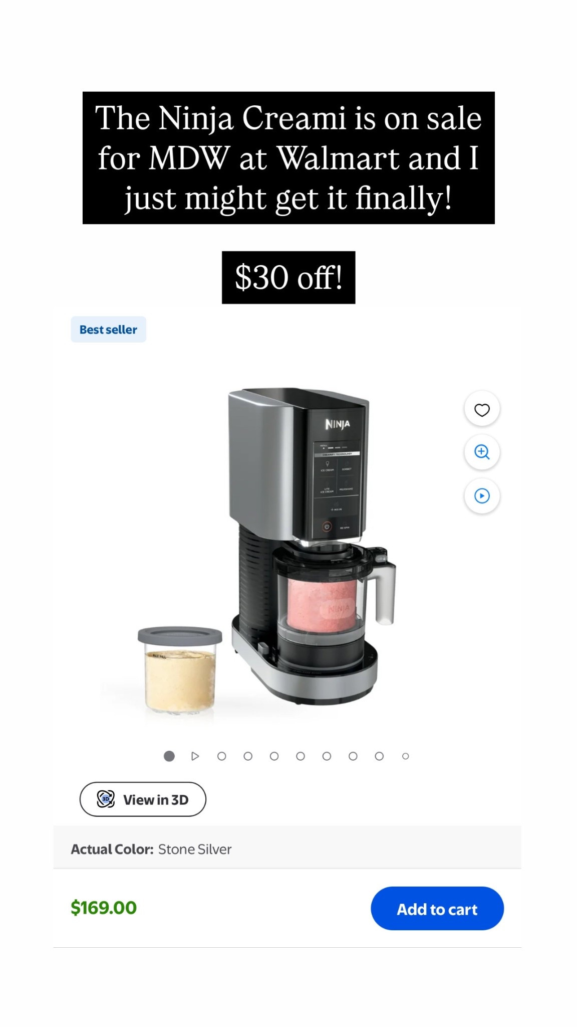 Ninja Creami on sale for Memorial Day weekend! $30 off at Walmart! 

#LTKFindsUnder50 #LTKFindsUnder100 #LTKHome