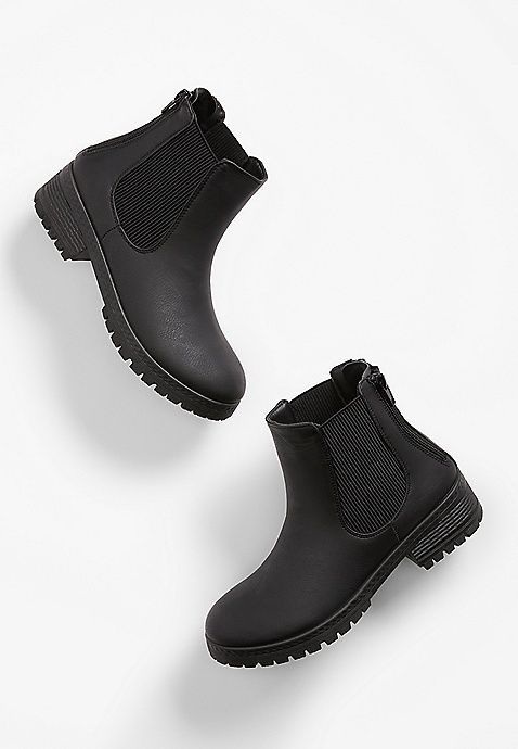 Anna Black Double Zipper Boot | Maurices