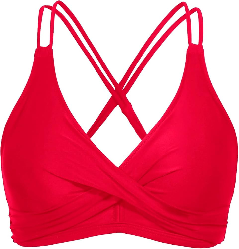 Holipick Twist Front Bikini Tops for Women - Push Up Bathing Suit Top Padded Swimsuit Top | Amazon (US)