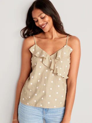 Matching Printed Ruffled Wrap-Effect Cami Blouse for Women | Old Navy (US)