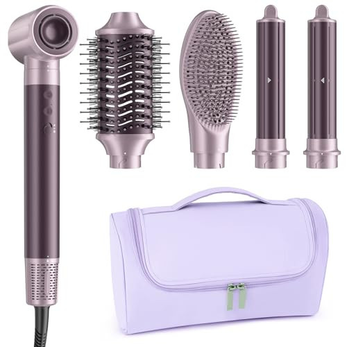 MESCOMB Dual Voltage Hair Dryer Brush for Travel – 5 in 1 Air Styler with High-Speed Blow Dryer, Ionic Anti-Frizz, Compact Design with Travel Bag, Ideal for Europe & Worldwide Use (100V–240V) | Amazon (US)