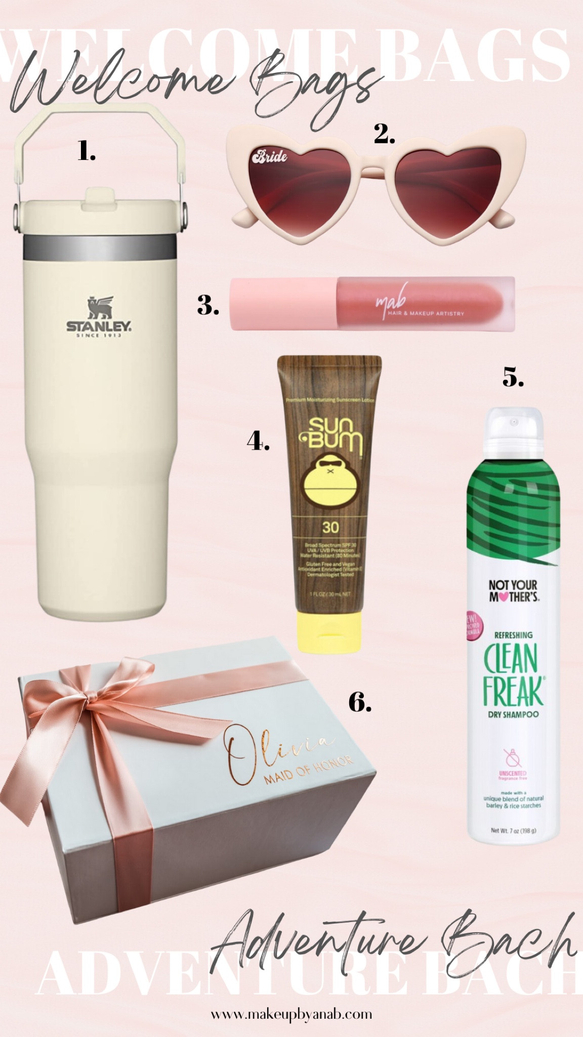 The best favors for bachelorette welcome bags for your the adventure bach! Complete the bag with a MAB Beauty gloss!

#LTKwedding #LTKunder100 #LTKtravel