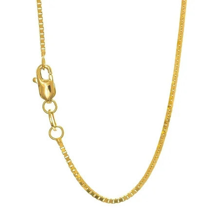JewelStop 10k 22 Yellow Gold 1.4mm Shiny Box Chain with Lobster Clasp - 6.89gr. | Walmart (US)
