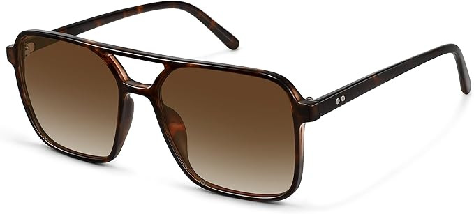 Square Aviator Sunglasses for Women Men Retro Trendy UV Protection Shades | Amazon (US)