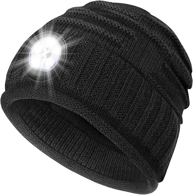 Mens Gifts Beanie Hat with Light - Christmas Stocking Stuffers Women Men Rechargeable Headlamp Ca... | Amazon (US)