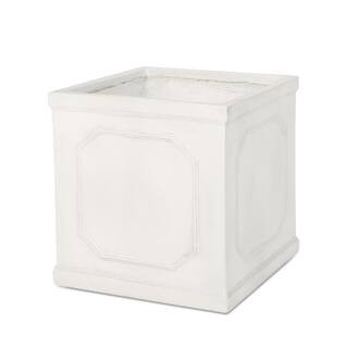 Greg 17.75 in. W x 18.5 in. H Antique White Lightweight Concrete Outdoor Large Planter | The Home Depot