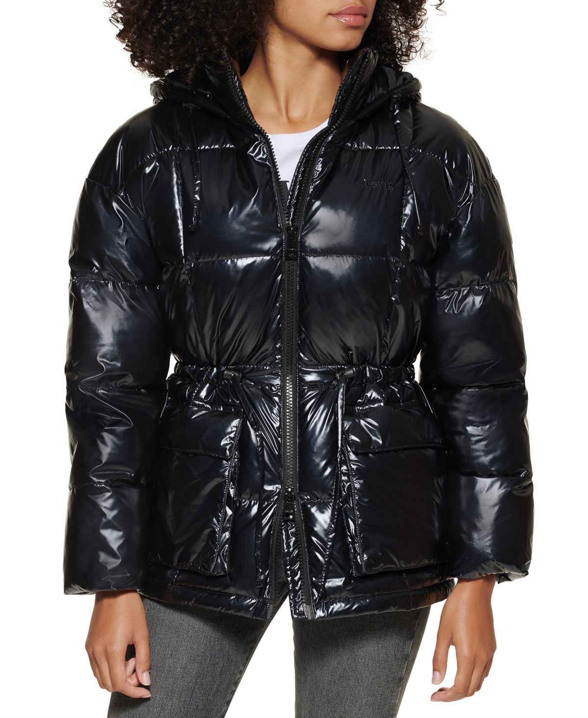Levi's Quilted Hooded Puffer Coat with Cinch Waist | Macys (US)