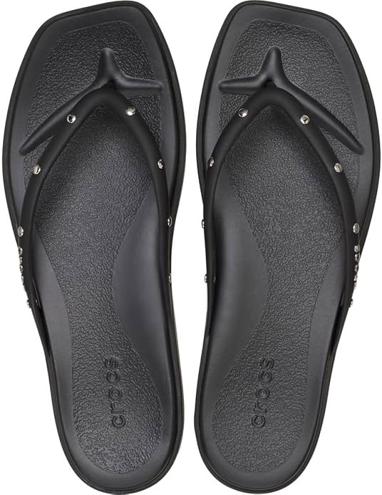 Crocs Women's Miami Flip Flops | Square Toe Flat | 360 Degree Comfort | Croslite Foam Footbed | Amazon (US)