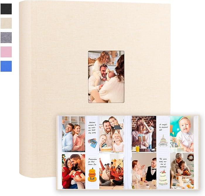Photo Album 4x6 600 Photos with Writing Space Linen Cover with Front Window Picture Album, 600 Ph... | Amazon (US)