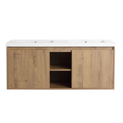 Wall Mounted Bathroom Vanity With Double Sink, Soft Closing Doors, And Spacious Storage For Modern Bathrooms | Wayfair North America